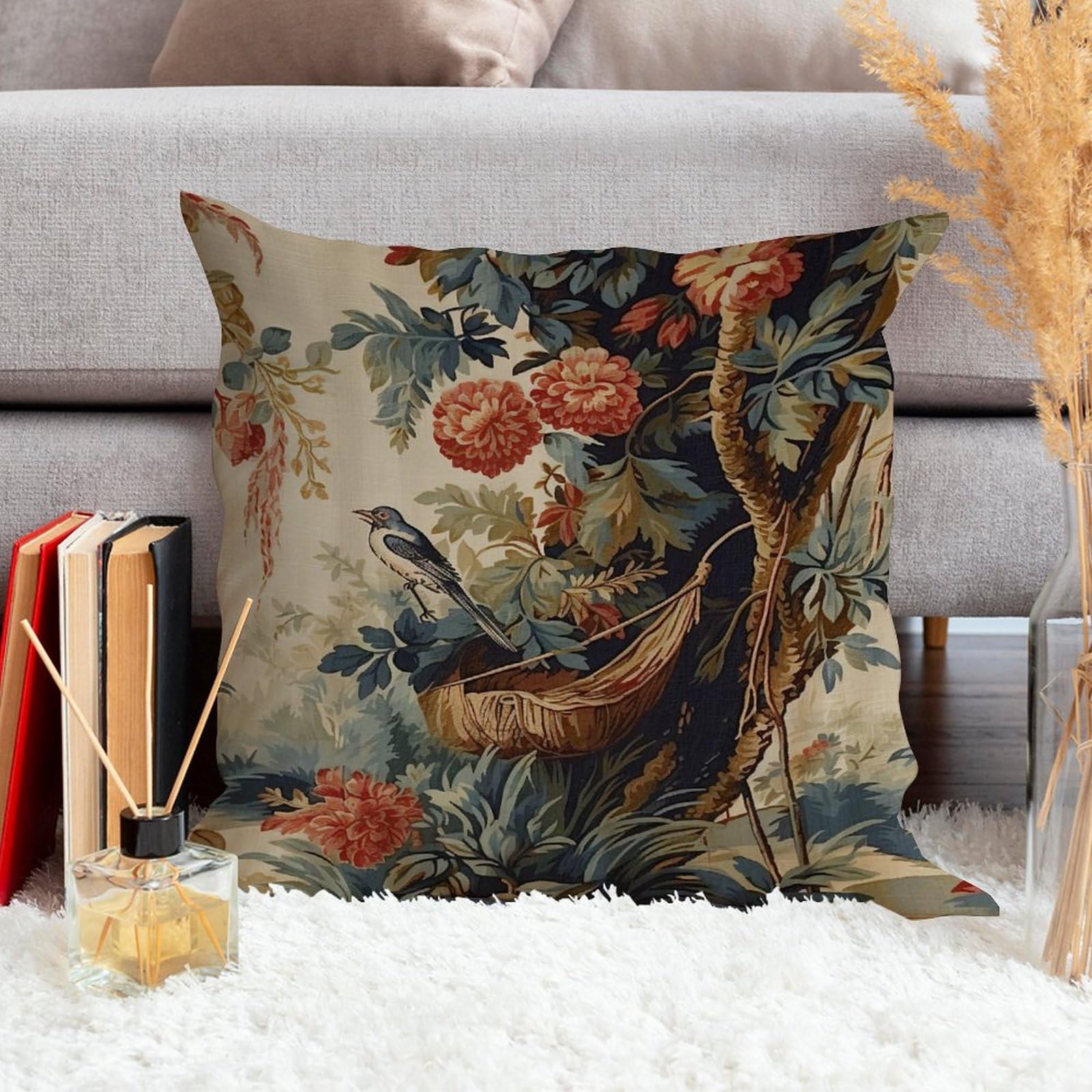 Amazon.com: ArogGeld Antique Chinoiserie Asian Scenic Throw Pillow